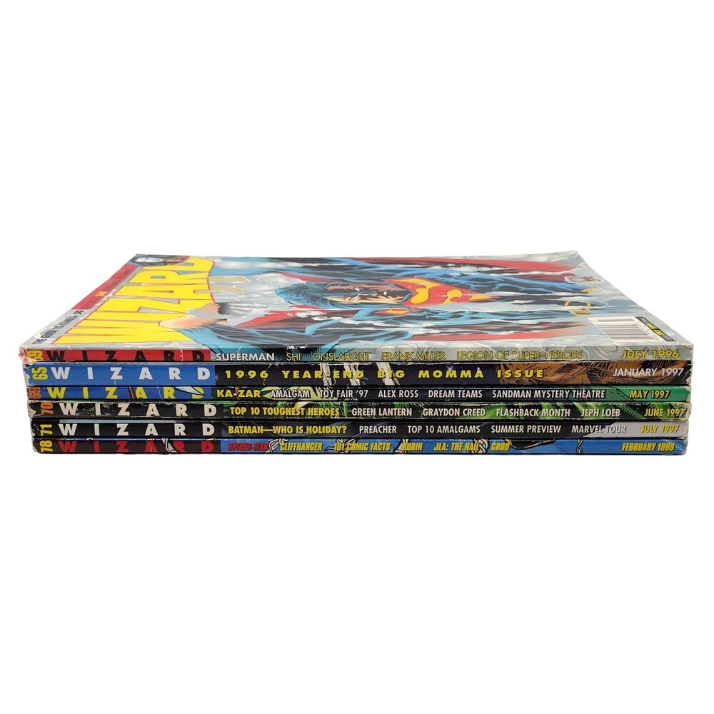 Lot of 6 Wizard Guide to Comics Magazine 59 65 69 70 71 78 1996 1997 1998